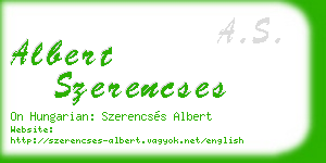 albert szerencses business card