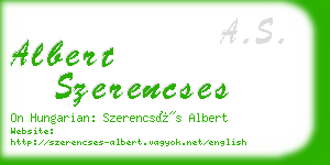 albert szerencses business card